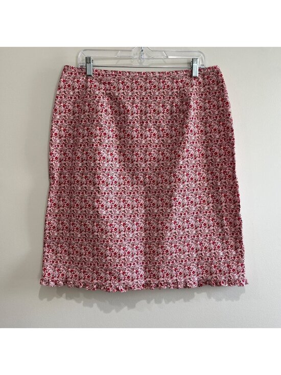 Faded Glory Dresses & Skirts - Faded Glory 90s Ditzy Floral Skirt  Womens XL Pink/Red Roses Ruffled Hem